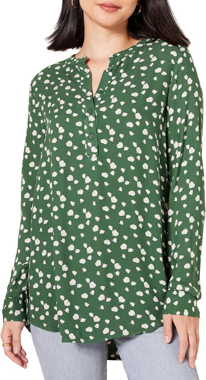 10. Amazon Essentials Women's Long-Sleeve Woven Blouse