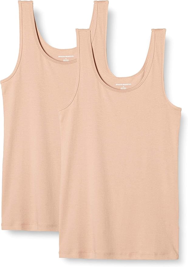Amazon Essentials Women's Slim-Fit Tank, Pack of 2