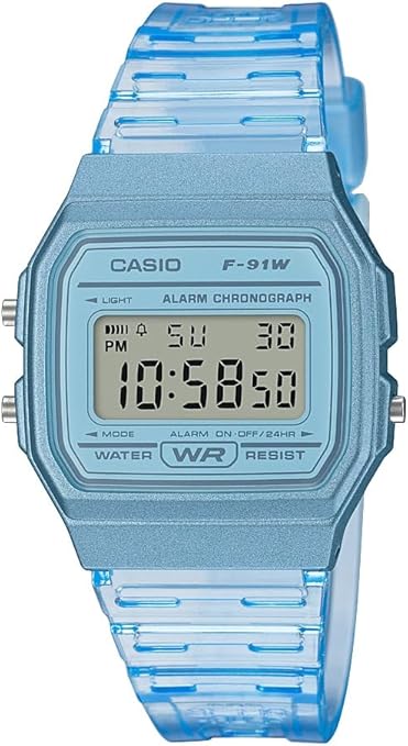 Casio F91W Series | Digital Watch | Water Resistant | LED Light | 1/100 SEC Stopwatch | Regular Time Keeping (HR, Min, SEC, PM, Date, Day) | Daily Alarm | Lightweight | 7 Year Battery