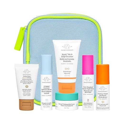 Drunk Elephant The Littles 7.0 - Includes Six Travel-Friendly A.M. and P.M. Essentials