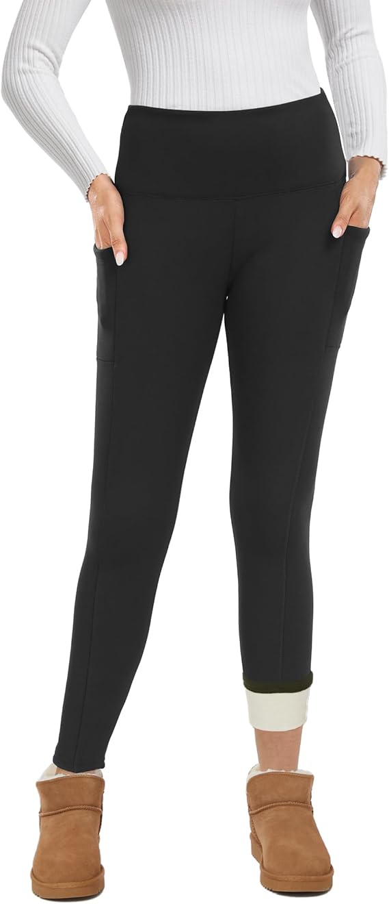 GAYHAY Fleece Lined Leggings for Women – Thick Winter Warm Thermal High Waisted Tummy Control Workout Yoga Pants