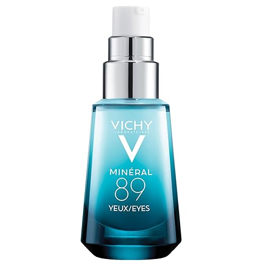 Vichy Mineral 89 Eye Serum, Hyaluronic Acid and Caffeine Cream, Under Eye Cream For Dark Circles, Hydrating & Puffiness Reducer